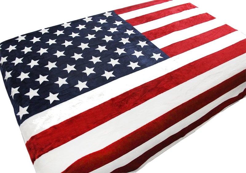 BXT 59"x79" American Flag Bed Sofa Blanket Couch Cover Luxury Super Soft Flannel Warm Plush Fleece Bed Throw Quilt Blanket Bedspread for Bed Couch Sofa Car Travel Bedding Blankets Machine Washable - Image 2